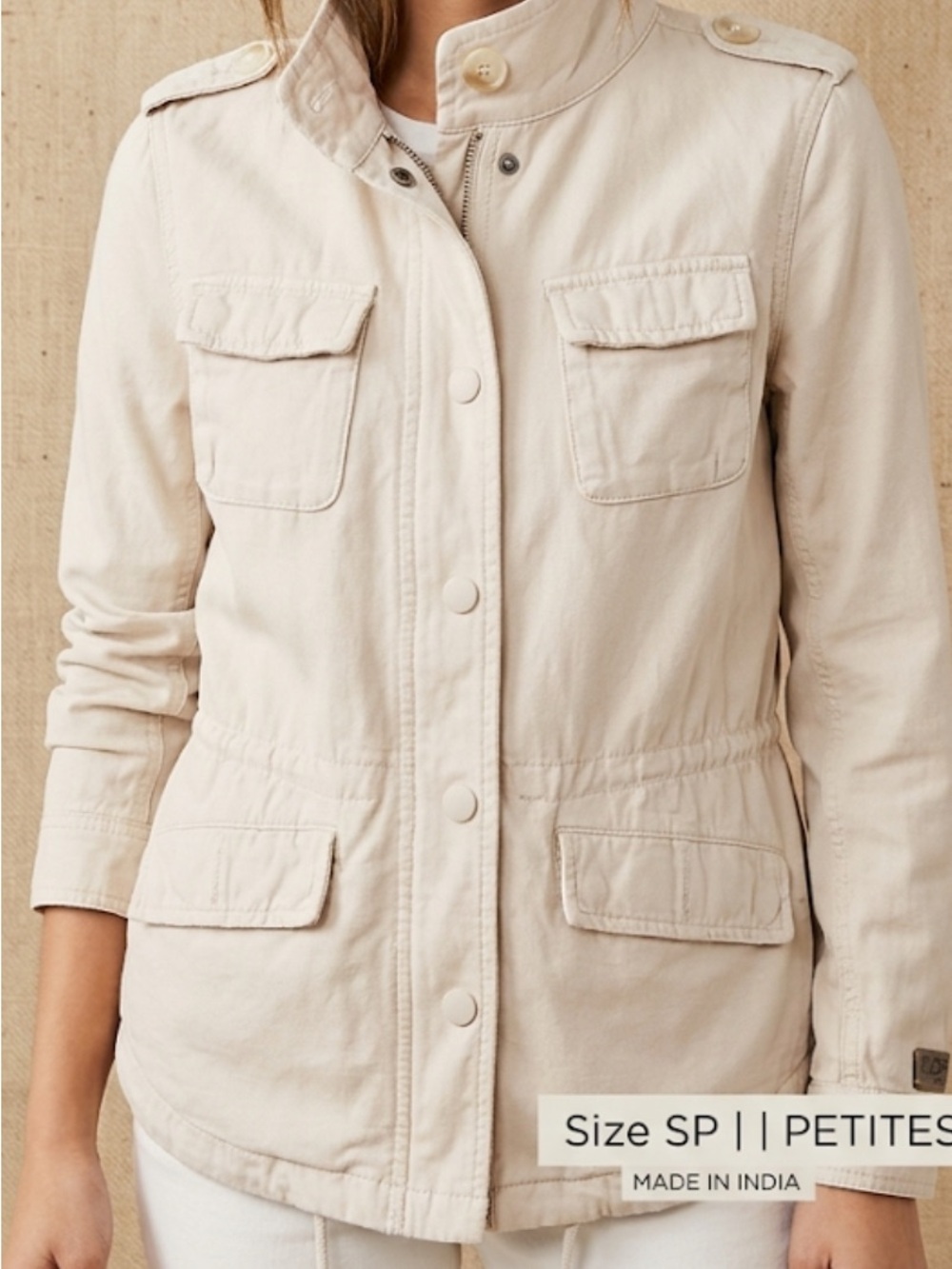 LOFT Petite Utility Jacket in Soft Beige-Cream